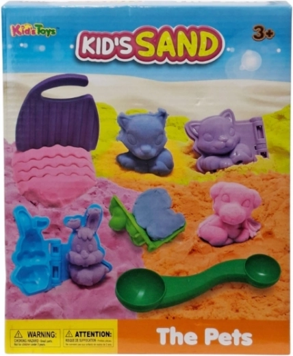 Set de nisip kinetic colorat cu forme de animale