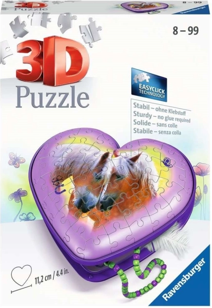 Ravensburger puzzle 3D inimă Cai – casetă de bijuterii 54 piese