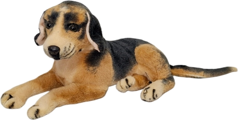 Câine de pluș în culoare maro-negru - 1 bucată