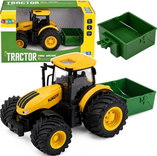 Tractor agricol cu împrăștietor de îngrășăminte 1:24 cu lumini și sunete