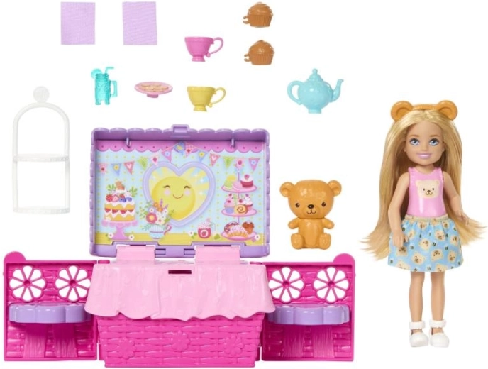 Barbie Chelsea Ceai de după-amiază – set de joacă cu coș de picnic și accesorii