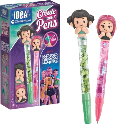 Clementoni Idea Art mini fabrică de pixuri K-Pop Demon Hunters Mira și Zoey