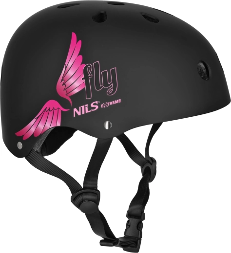 Cască pentru bicicletă și role NILS Extreme MTW001 Fly – negru mat – XS (48–52 cm)