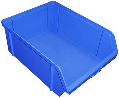 Ladă de depozitare teşită 10 kg, 200 × 150 × 122 mm, plastic albastru