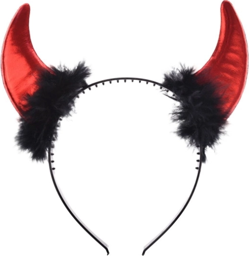 Coarne de diavol metalizate roșii pentru Halloween