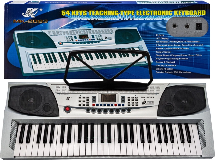 Keyboard electronic pentru copii cu 54 de clape, 100 de ritmuri și microfon