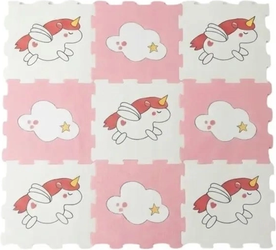 Covoraș puzzle din spumă SmilyPlay cu unicorni