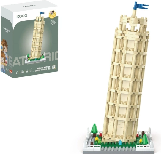Set de construcție mini KOCO World of Atractions: Turnul înclinat, 548 de piese