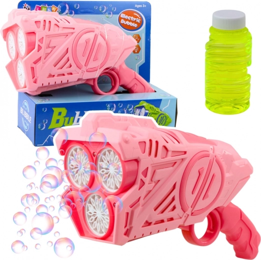 Pistol pentru bule de săpun cu lumini LED roz