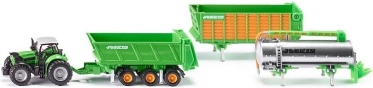Tractor Siku Farmer Deutz cu set de remorci Joskin