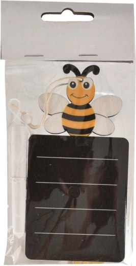Etichetă din lemn pentru scris cu albină 7 × 13 cm, neagră