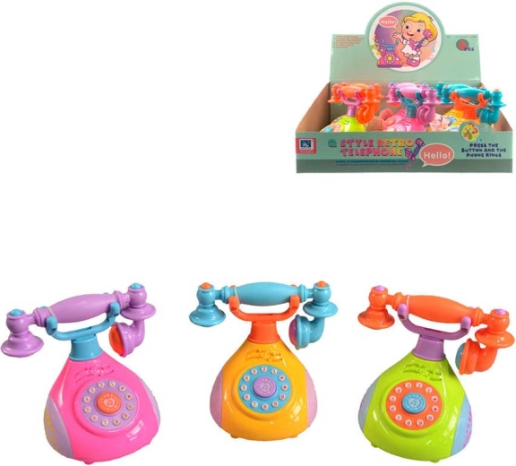 Telefon retro pentru copii cu sunet 12 cm - 1 buc