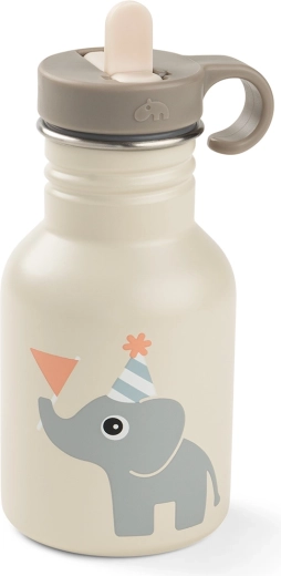 Done by Deer sticlă pentru copii din oțel inoxidabil Celebration, culoare nisip, 350 ml