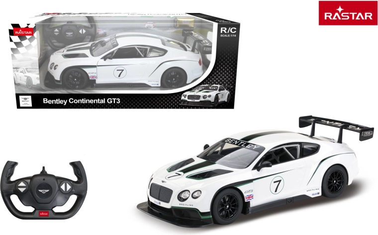 Mașină RC Rastar Bentley Continental GT3 1:14 albă
