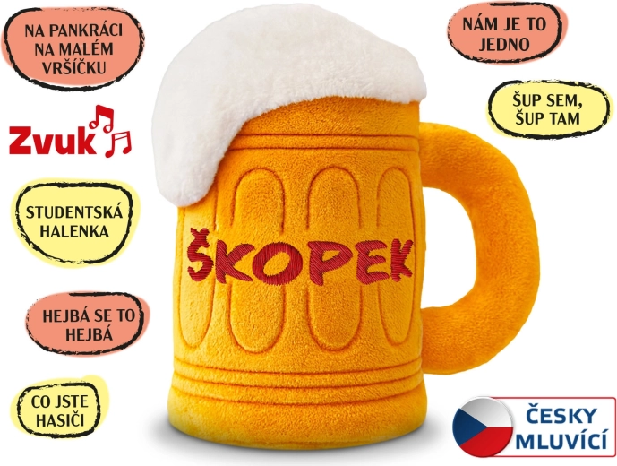 Șkopek de pluș 20 cm cu melodii