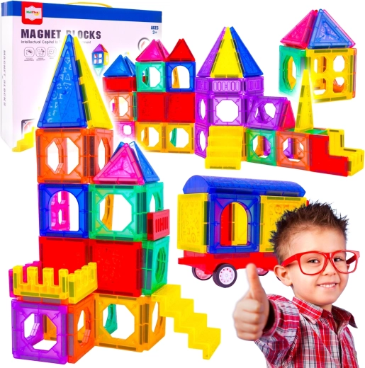 Set de construcție magnetică 3D – 110 piese