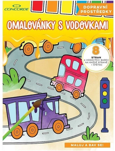 Cărți de colorat cu acuarele Concorde Mijloace de transport A4
