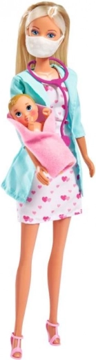 Păpușa Steffi Pediatru cu stetoscop