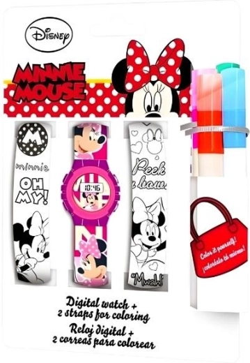 Euroswan set de ceas digital și curele de colorat Minnie