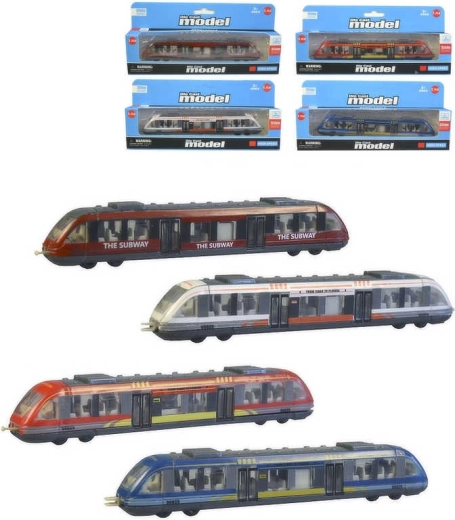 Set de tren metalic tip metrou 17 cm - 1 bucată