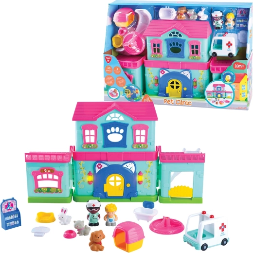 PlayGo clinică pentru animale pe baterii, 16 piese