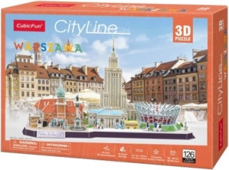 Puzzle 3D CityLine panoramă Varșovia 159 piese