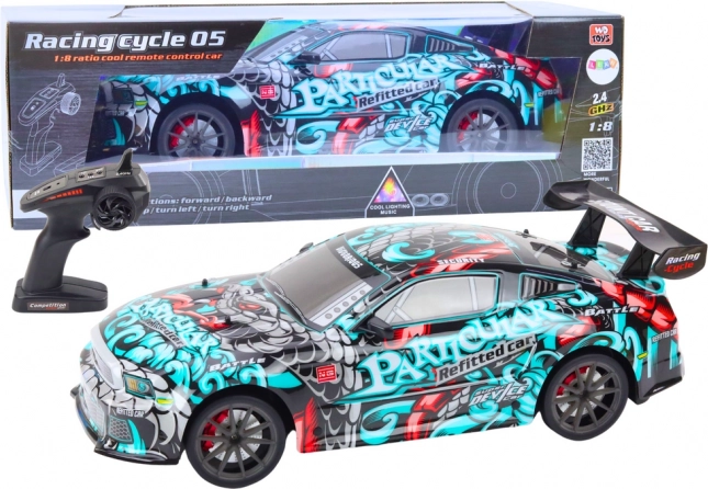 Mașină Sport Mare cu Telecomandă 1:8 Graffiti Lumini Sunete
