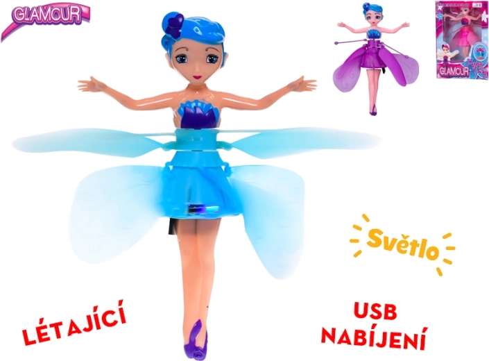 Păpușă zână zburătoare cu efecte luminoase