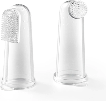 Set de periuțe din silicon pentru deget BABYONO, 2 buc., 0m+