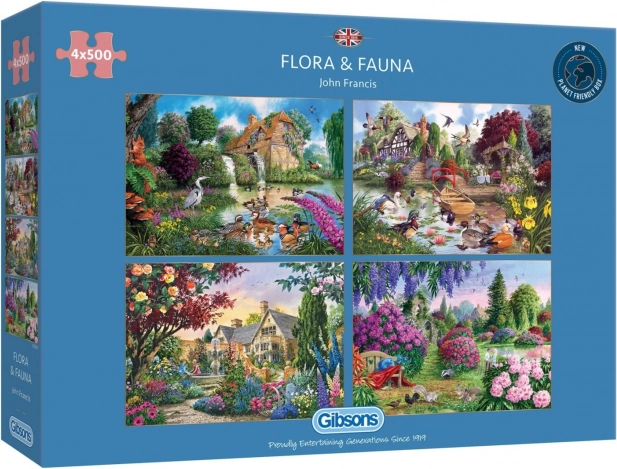 Puzzle Gibsons Flora și Fauna 4x500 piese