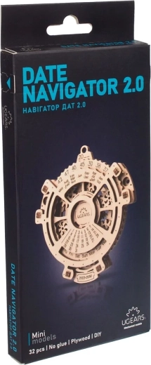 Ugears puzzle mecanic 3D din lemn – calendar perpetuu