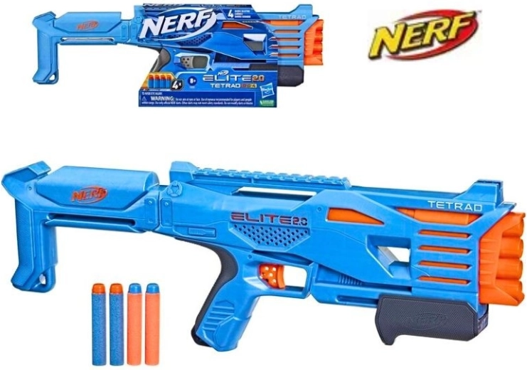 Nerf Elite 2.0 Tetrad QS-4 pistolă pentru săgeți din spumă
