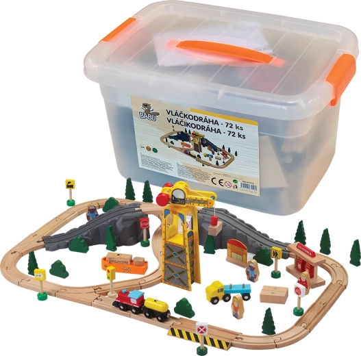 Babu cale ferată din lemn 72 de piese