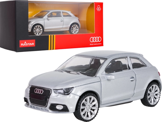 Model metalic de mașină Audi A1 RASTAR argintiu la scara 1:43