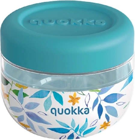 Cutie pentru alimente Quokka Bubble Watercolor Leaves turcoaz 500 ml