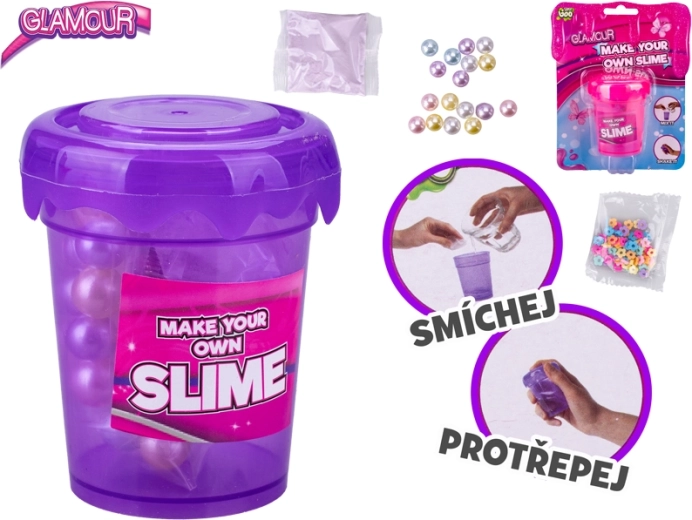 Glamour set creativ pentru fabricarea slime-ului – mov și roz