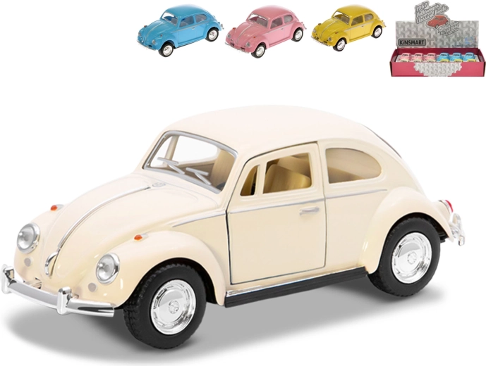 Kinsmart Volkswagen Beetle 1967 model metalic 1:64 cu mecanism pull-back