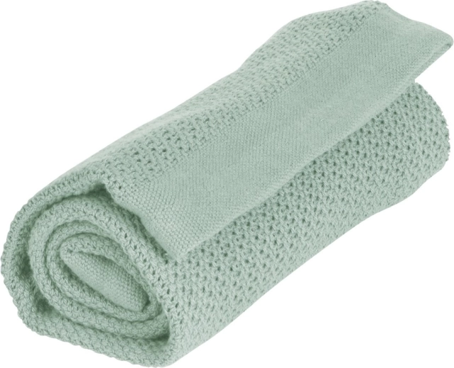 Pătură Vinter & Bloom Soft Grid Organic verde salvie