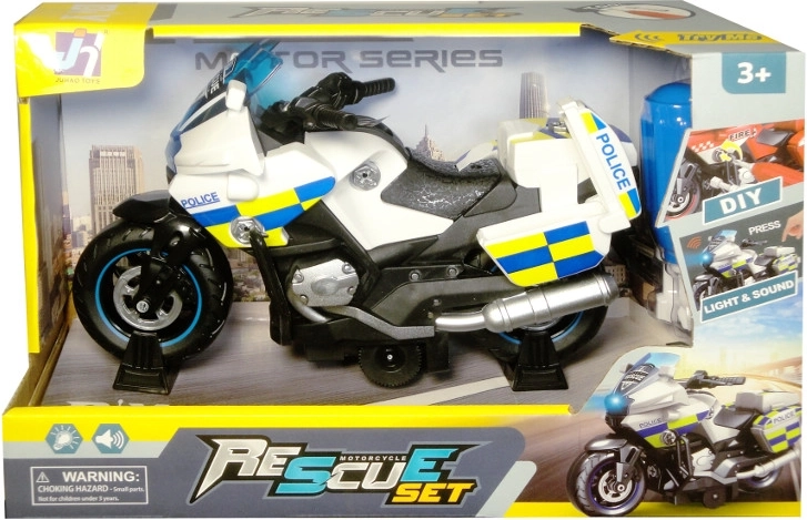 Motocicletă de poliție cu lumină și sunet – set de construcție pentru copii