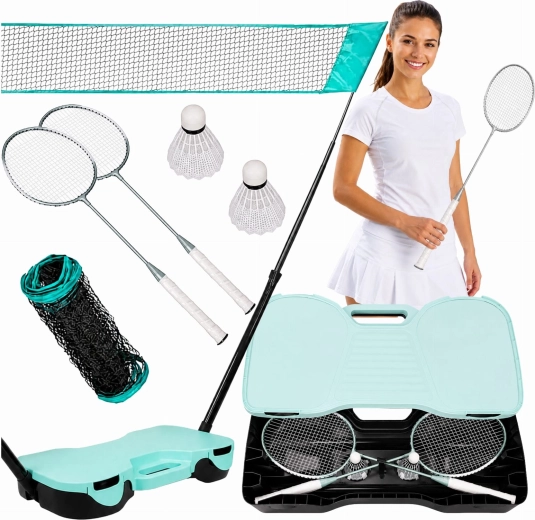 Set de badminton pliabil 4-în-1 în valiză - 1 buc