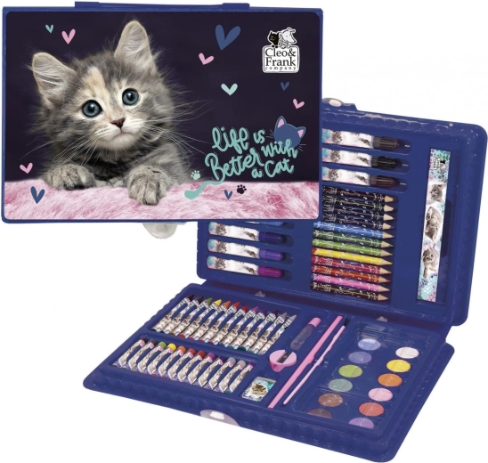 Set creativ în valiză Cleo și Frank (71 de piese)