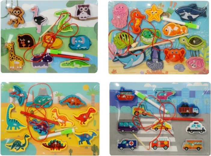 Puzzle magnetic din lemn cu numere și culori - 1 bucată
