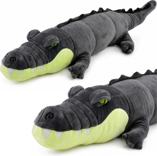 Crocodil de pluș realist, gri, 90 cm - 1 bucată
