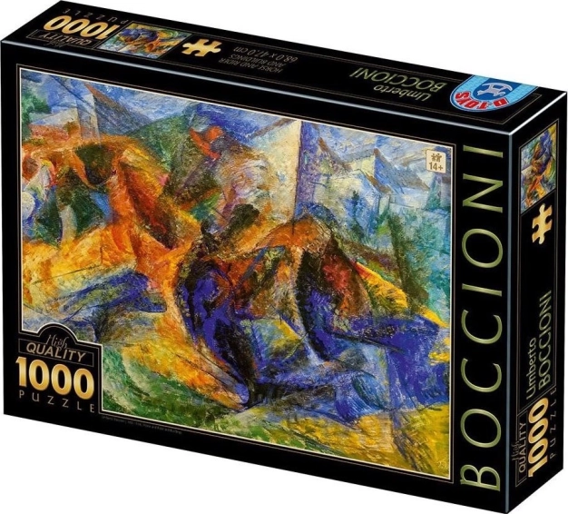 Puzzle Cal, călăreț și clădiri 1000 piese
