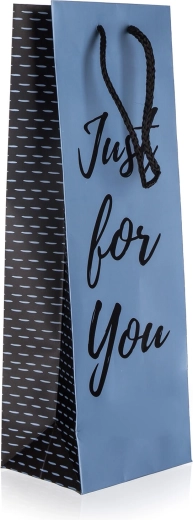 Sacoșă cadou pentru sticlă Just For You Blue 12 × 35 × 9 cm