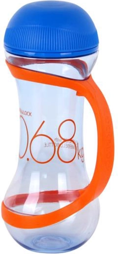 Sticlă sport în formă de ganteră 560 ml albastră