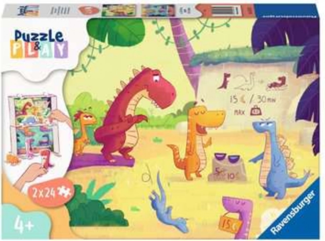 Ravensburger Puzzle și joc: Dinozauri 2x24 de piese