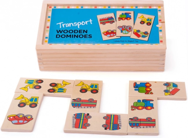 Bigjigs Toys domino din lemn – mijloace de transport