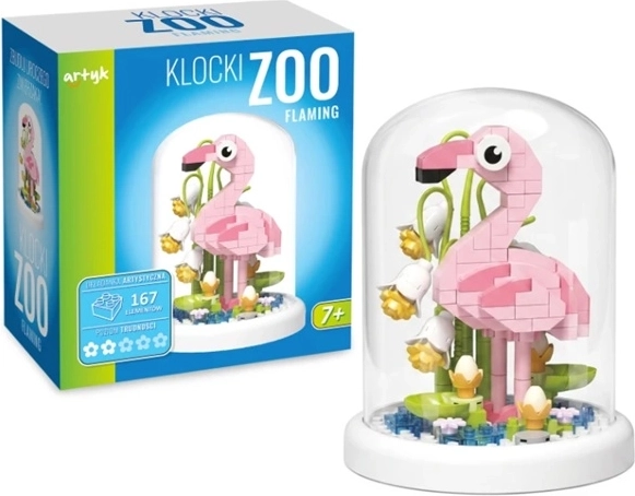 Set de construcție Klocki ZOO flamingo sub cupolă