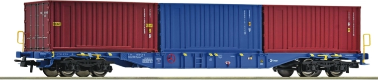 Vagon container Roco Sgnss ČD Cargo cu trei containere de 20' (H0)